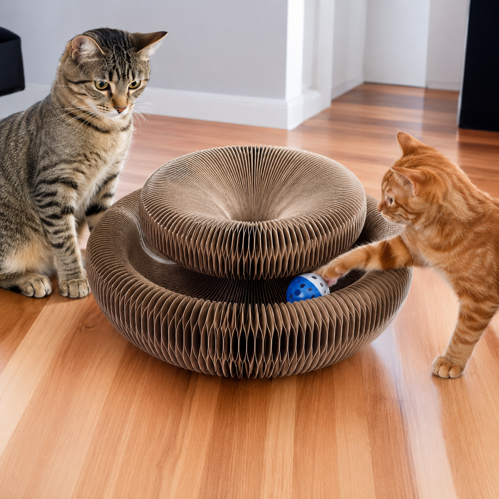 Round Corrugated Cat Scratching Toy