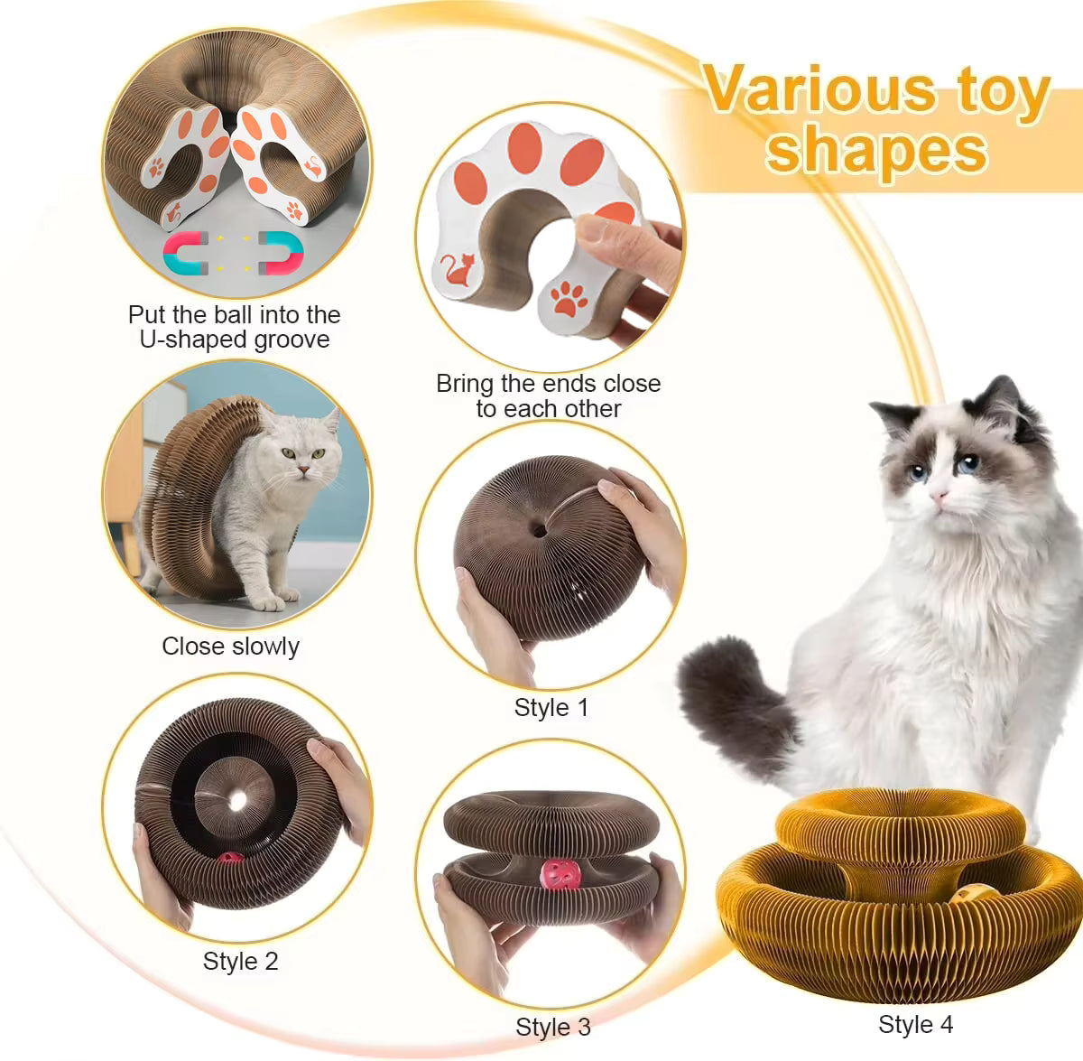 Round Corrugated Cat Scratching Toy