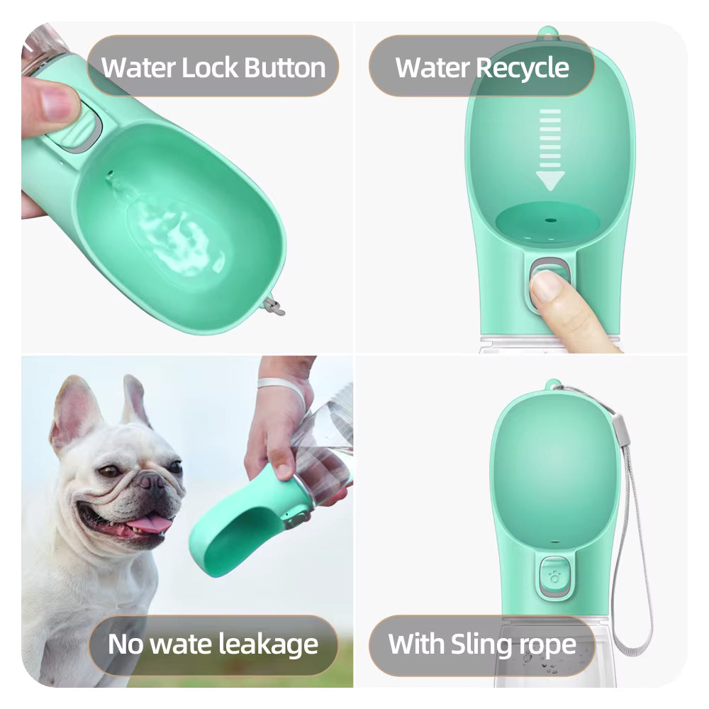 Portable Pet Water Bottle – Leakproof Outdoor Drinking Bowl
