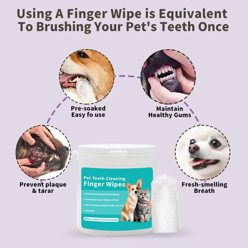 Pet Finger Toothbrush Wipes