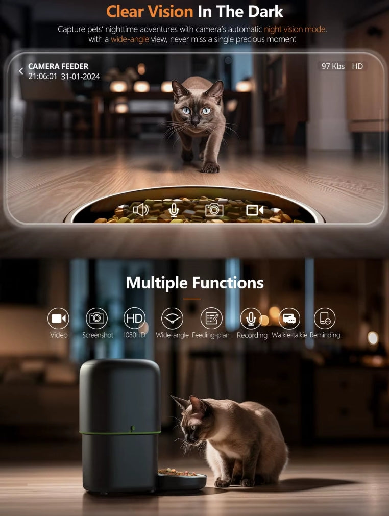 Smart WiFi Pet Feeder with Camera