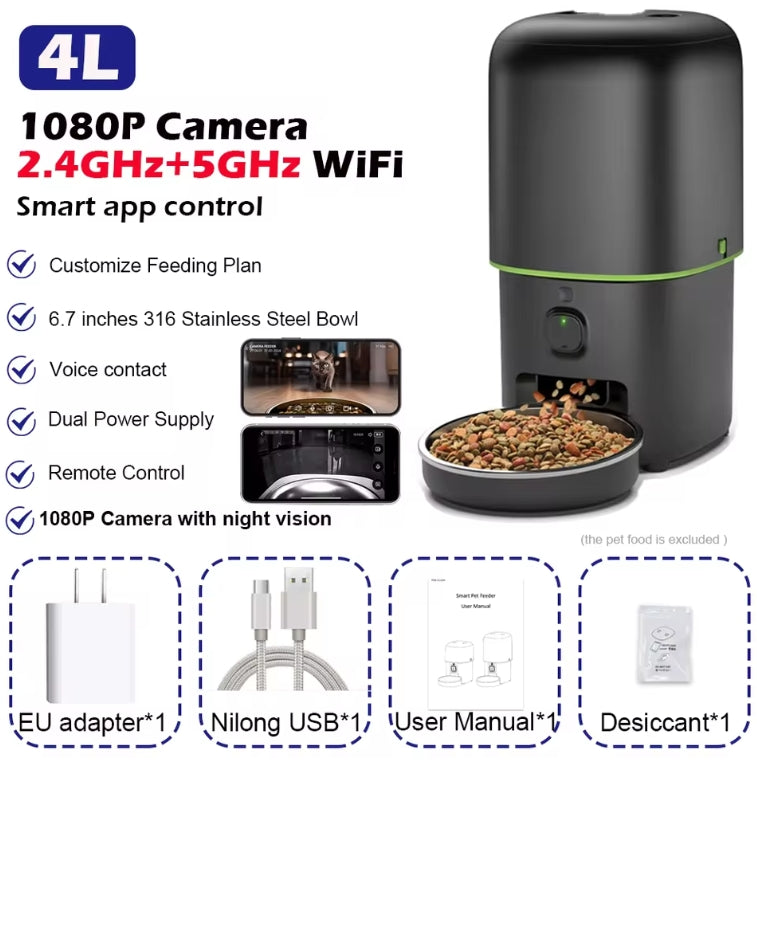 Smart WiFi Pet Feeder with Camera