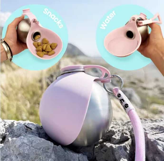 Portable Pet Water Bottle with Bowl