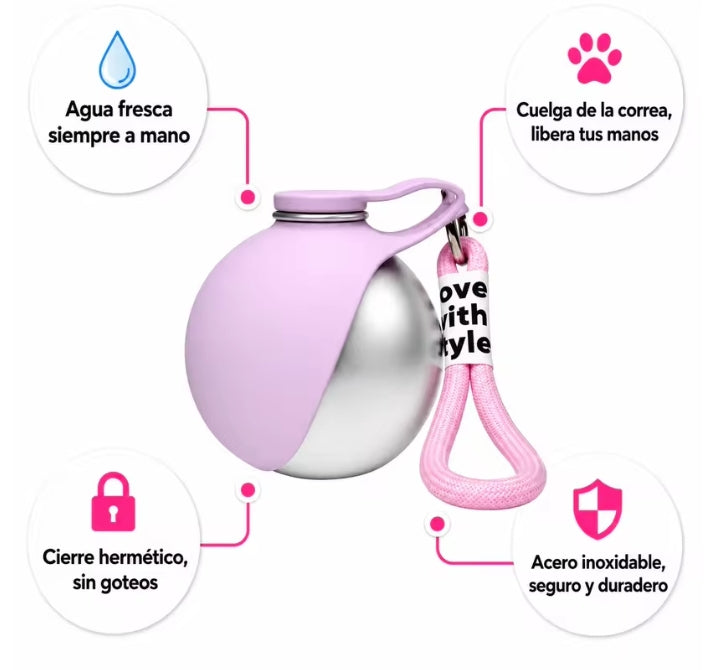 Portable Pet Water Bottle with Bowl