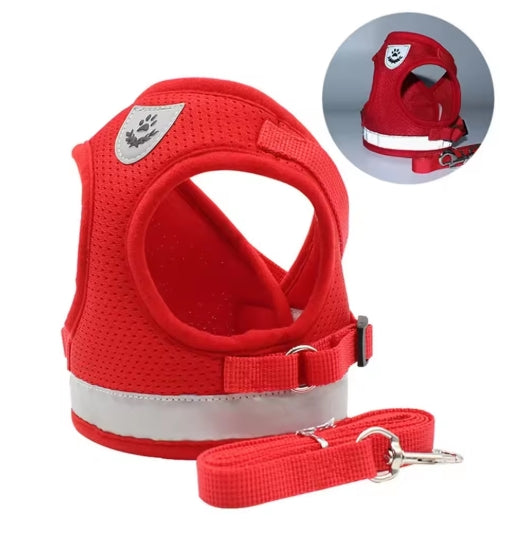 Adjustable Reflective Pet Harness & Leash Set