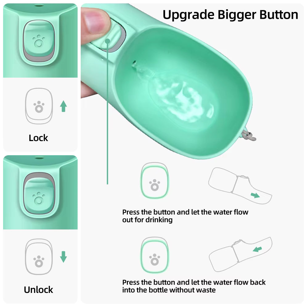 Portable Pet Water Bottle – Leakproof Outdoor Drinking Bowl