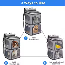 Foldable Double Layer Pet Carrier Backpack